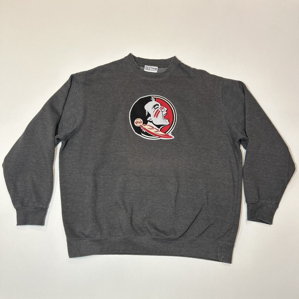 Florida State Seminoles Crewneck Sweatshirt Mens Large Gray College Football